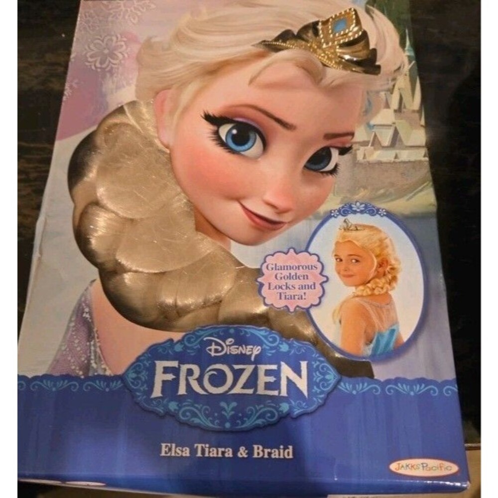 Disney Frozen Elsa Tiara & Braid Set Girls Halloween Costume Jakks Pacific NIB